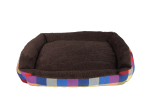 Vibrant Checkered Sherpa Pet Lounge Bed