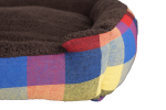 Vibrant Checkered Sherpa Pet Lounge Bed - Image 2